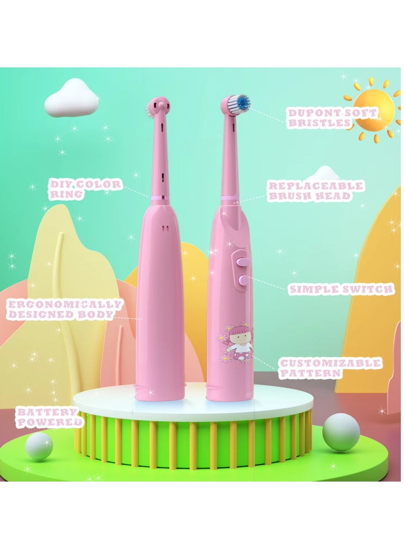 Kids' Battery-Powered Electric Toothbrush (Assorted Designs) Pack of 2