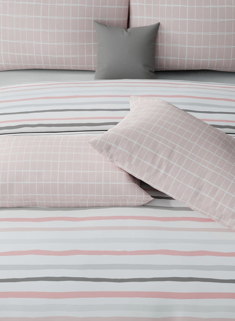 United Colors of Benetton Boutique 300 TC Super King Bedsheet with 2 Pillow covers Blush Grey