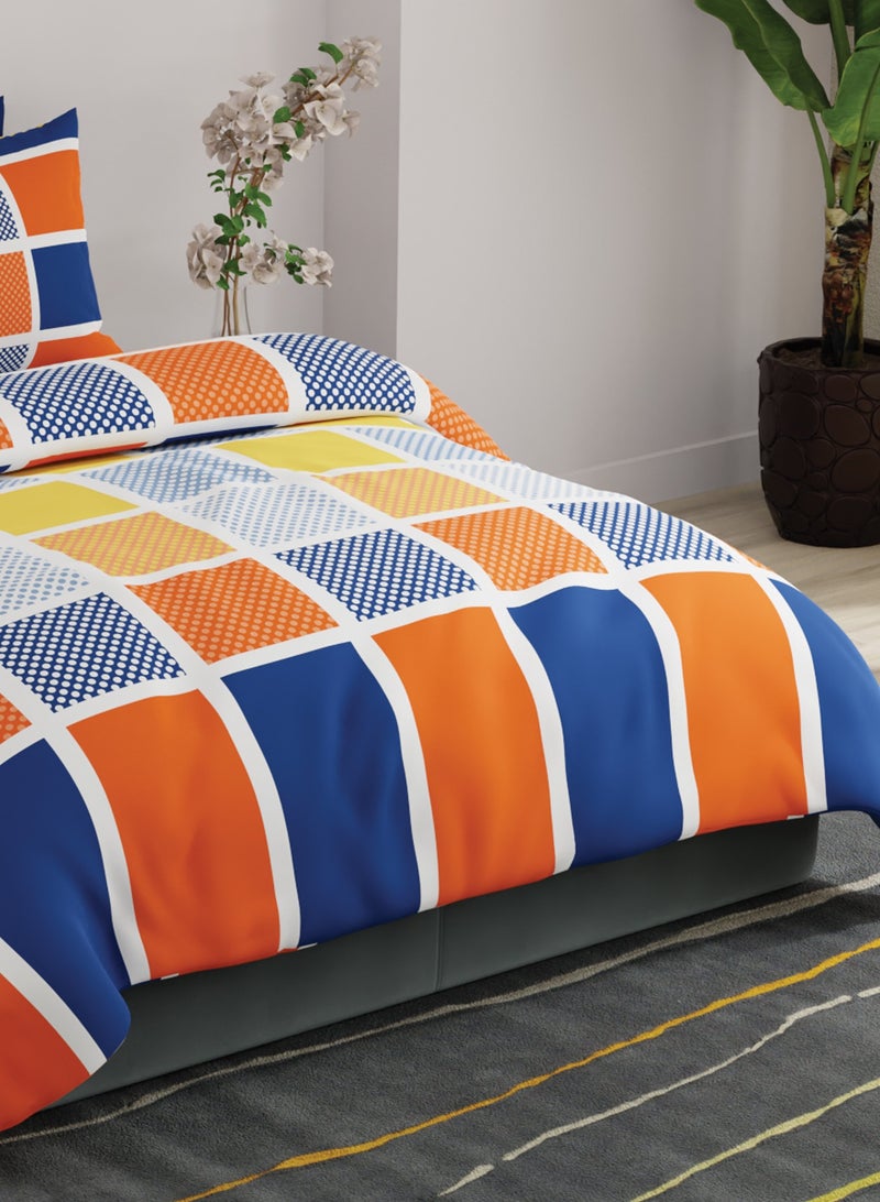 United Colors of Benetton Rainbow 210 TC Super King Bedsheet with 2 Pillow covers Rainbow