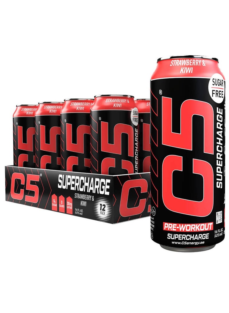 C5 SUPERCHARGE Sugar Free Strawberry & Kiwi 473ml Pack of 12