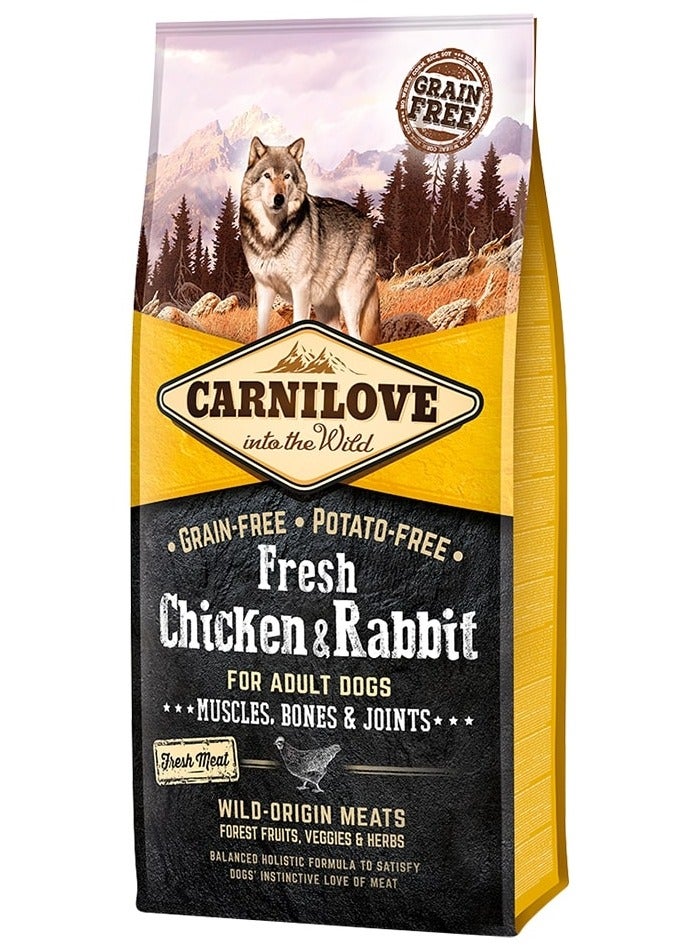 Carnilove Fresh Chicken & Rabbit for Adult Dogs dry food 12kg