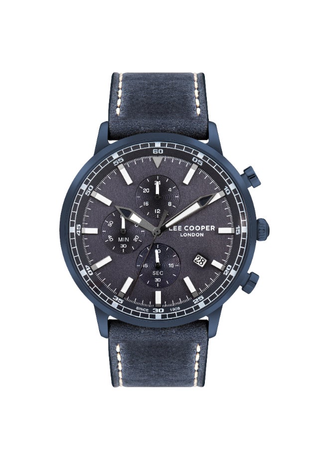 Men's Watch, Multi Function Display and Leather Strap - LC07943.990, Blue