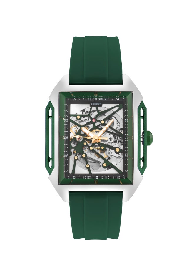 Men's G3265 Movement Watch, Automatic Display and Silicone Strap - LC07900.377, Green