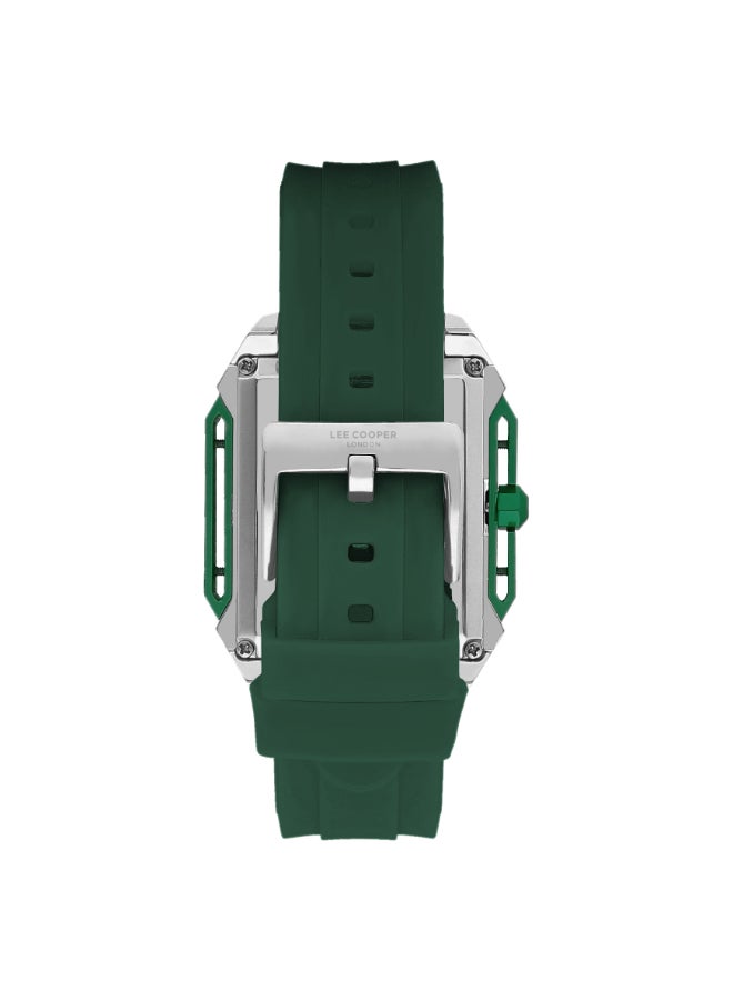 Men's G3265 Movement Watch, Automatic Display and Silicone Strap - LC07900.377, Green