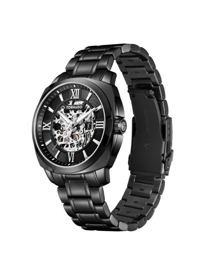 Tornado  Men's Automatic Black Dial Watch - T7316-BBBBW