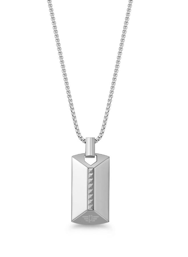 Geometric Metal Necklace For Men Silver Color