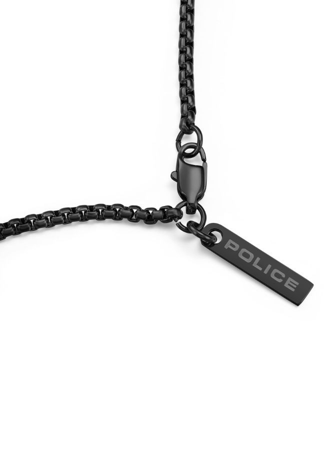 Geometric Metal Necklace For Men Black Metal Plated