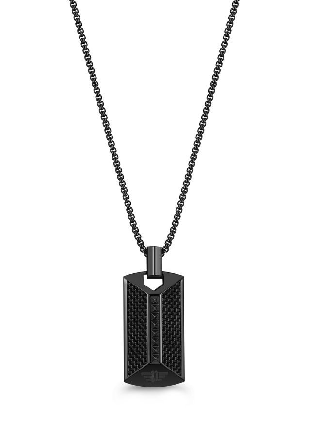 Geometric Metal Necklace For Men Black Metal Plated