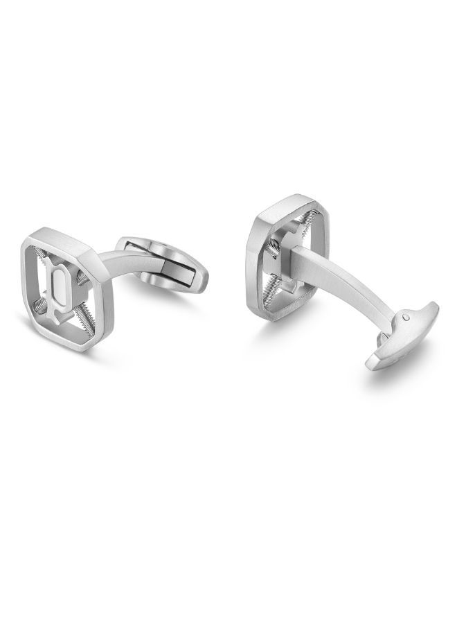 Spring Cufflinks For Men Silver Color