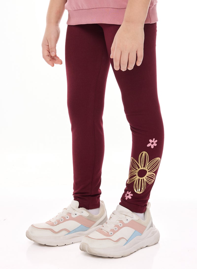 Foil Printed Top With Matching Leggings