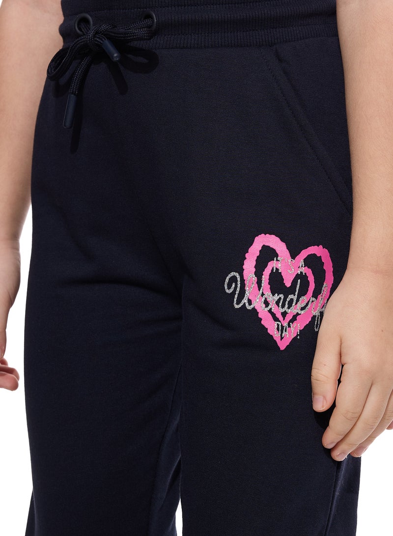 Glitter Heart Hoodie With Matching Jogger