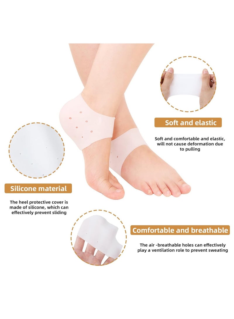 Heel Protectors 6PCS Heel Gel Socks Gel Heel Protection New Material Silicone Heel Protection Very Suitable For Plantar Fasciitis Heel Pain Relief For Men & Women