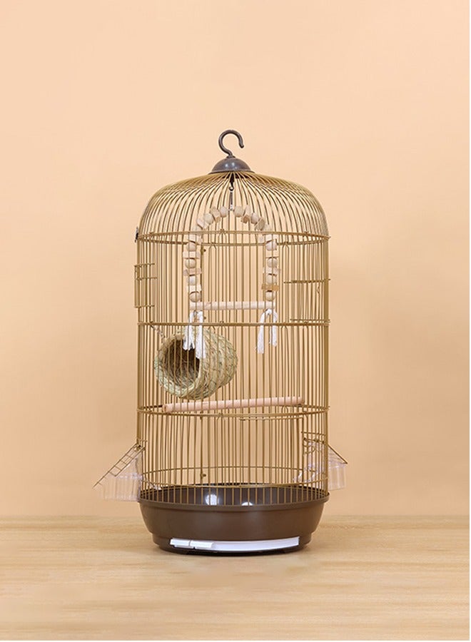 Round Bird Cage Birdcage Parakeet Cage for Small Size Birds Flight Cockatiel Lovebird Finches Canary Aviary Budgie Gold