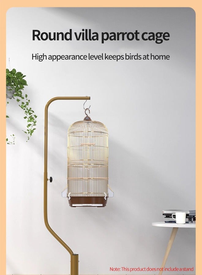 Round Bird Cage Birdcage Parakeet Cage for Small Size Birds Flight Cockatiel Lovebird Finches Canary Aviary Budgie Gold