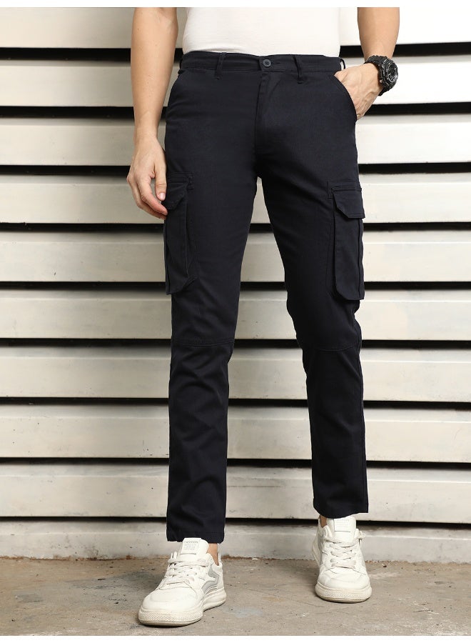 Men's Navy Straight Trousers - Stylish and Versatile for All Occasions