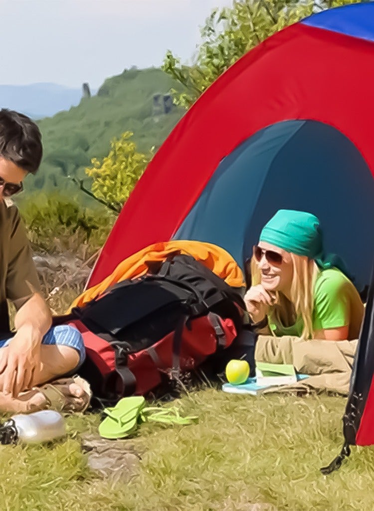 Camping Tent with Weather Technology, Instant Setup 3 Person Waterproof Tent, Double-Thick Fabric And Carry Bag, Sets Up In Few Minutes Automatic Tent For Outdoor (2x1.5 Meter)