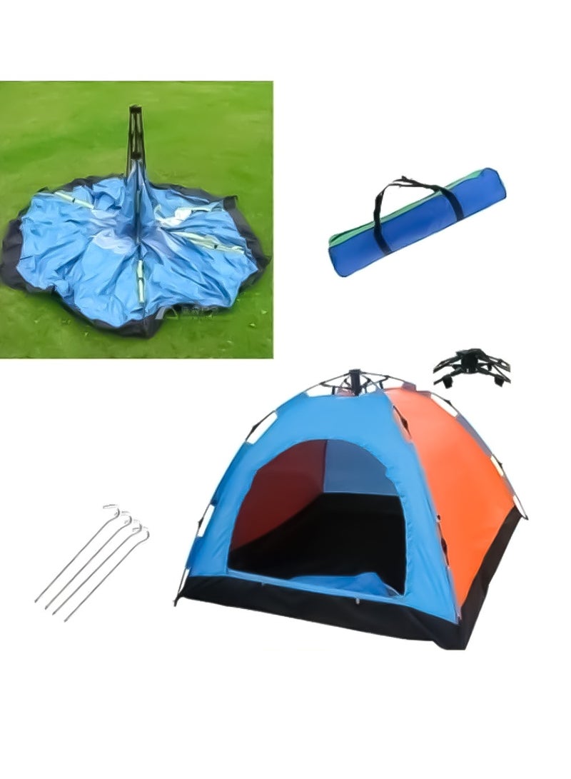 Camping Tent with Weather Technology, Instant Setup 3 Person Waterproof Tent, Double-Thick Fabric And Carry Bag, Sets Up In Few Minutes Automatic Tent For Outdoor (2x1.5 Meter)