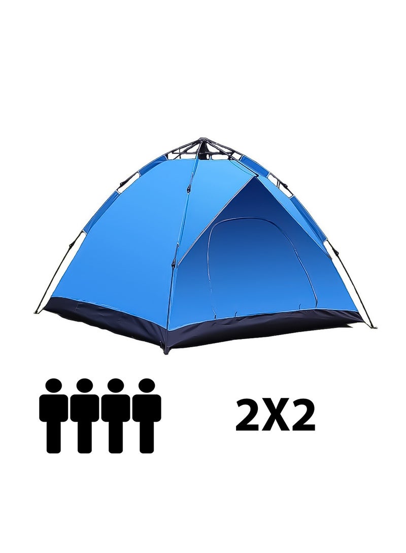 Camping Tent with Weather Technology, Instant Setup 4 Person Waterproof Tent, Double-Thick Fabric And Carry Bag, Sets Up In Few Minutes Automatic Tent For Outdoor LB-20348