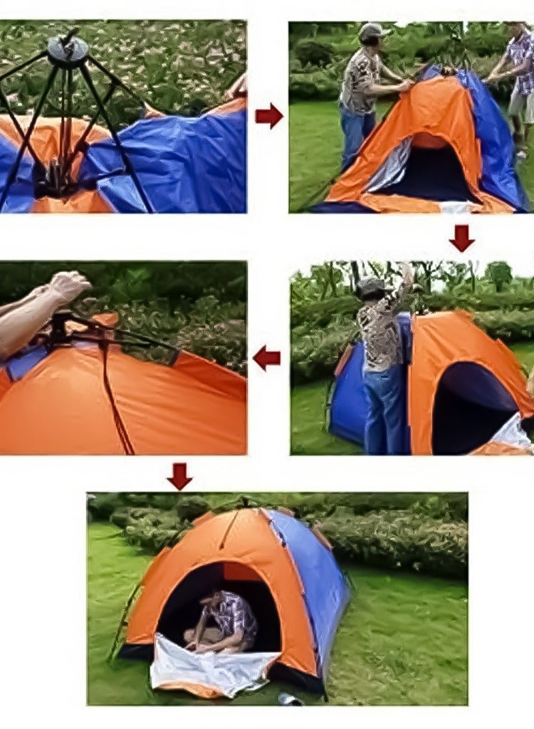 Camping Tent with Weather Technology, Instant Setup 3 Person Waterproof Tent, Double-Thick Fabric And Carry Bag, Sets Up In Few Minutes Automatic Tent For Outdoor (2x2.5 Meter)