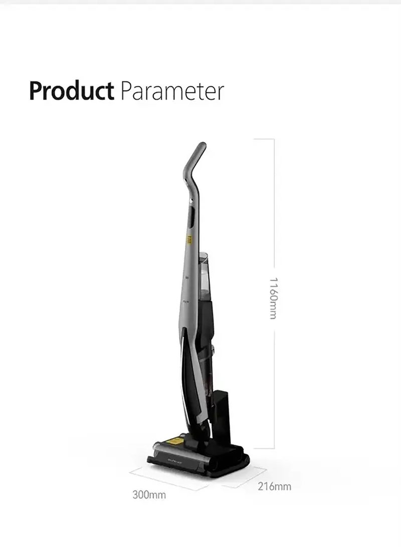 Cordless Vacuum Cleaner Wet And Dry Vacuum Cleaner 15000PA Suction Force And Run Time Of Max 30 Mints, Double Roller Brush 600ml Clean Water Tank & 700ml Sewage Tank 4000mAh Battery 160W - 160 W VX96W Black