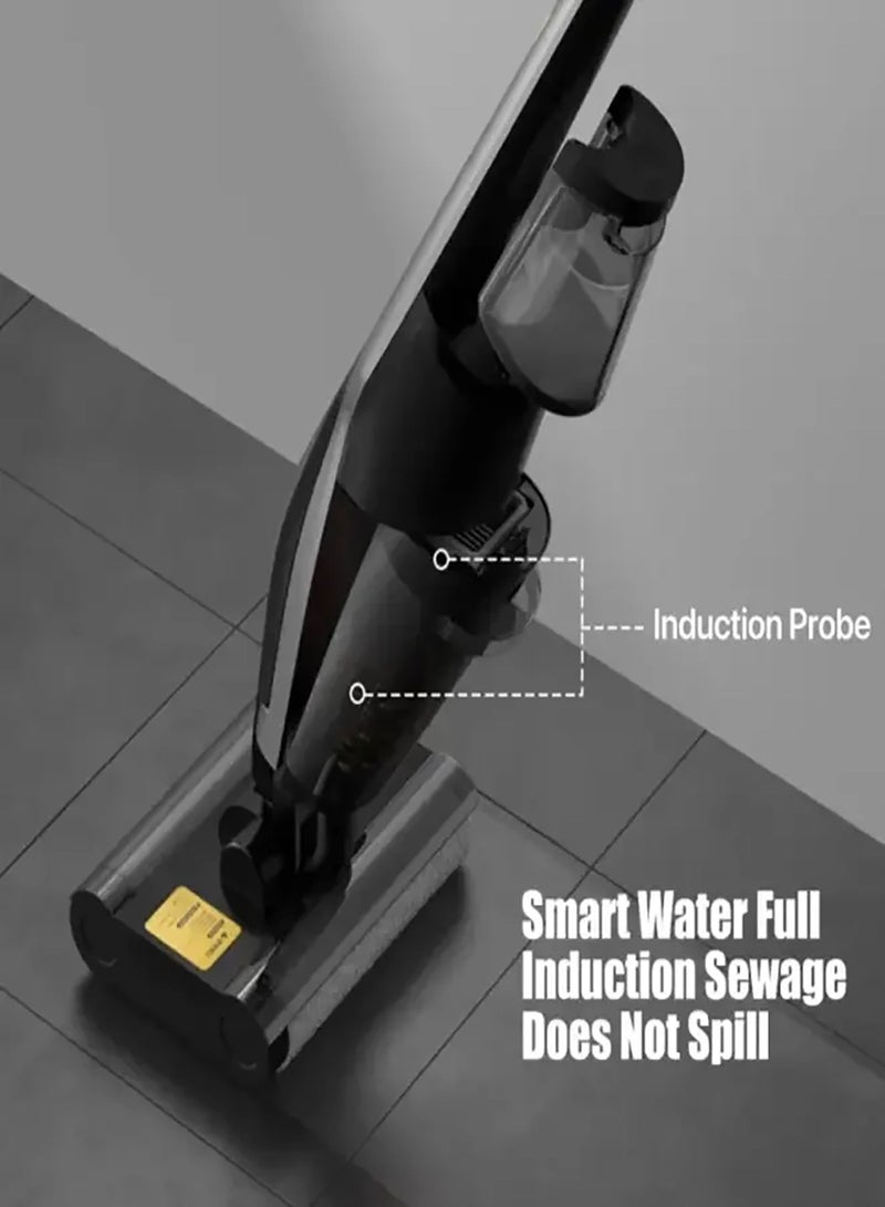 Cordless Vacuum Cleaner Wet And Dry Vacuum Cleaner 15000PA Suction Force And Run Time Of Max 30 Mints, Double Roller Brush 600ml Clean Water Tank & 700ml Sewage Tank 4000mAh Battery 160W - 160 W VX96W Black