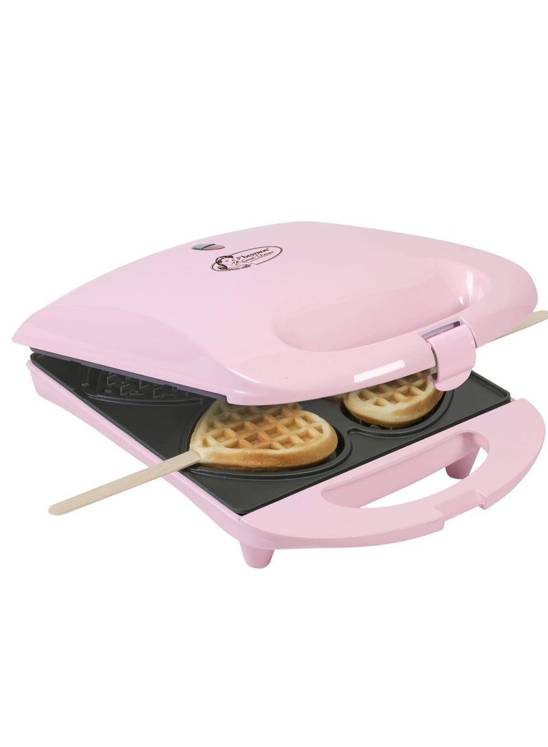 Waffle Iron for Heart Waffles on Handle, 780W, Pink