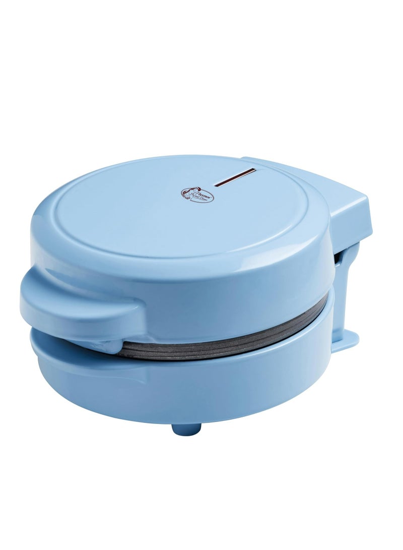 Mini Waffle Iron with Snowflake Pattern, 550W, Blue