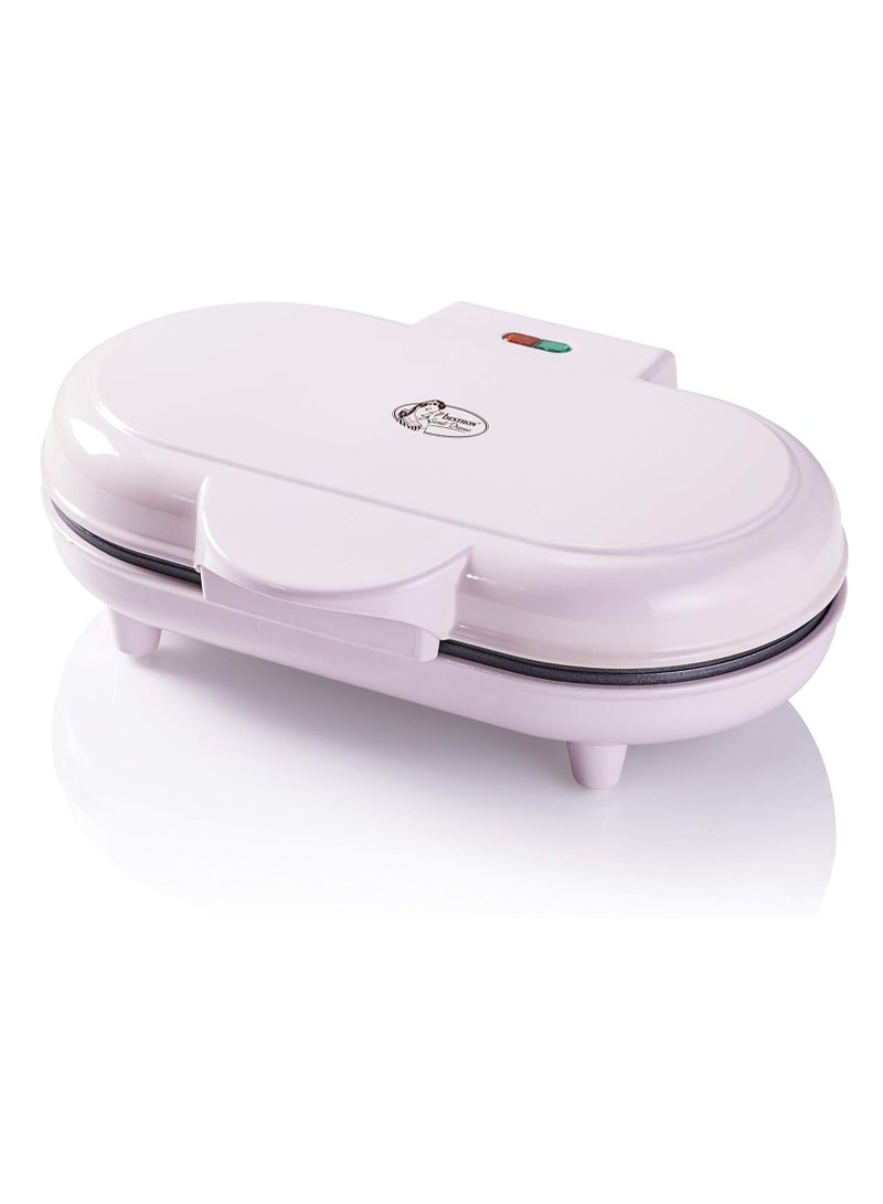 Double Waffle Iron for Classic Heart Waffles - 1000 Watt, Pink