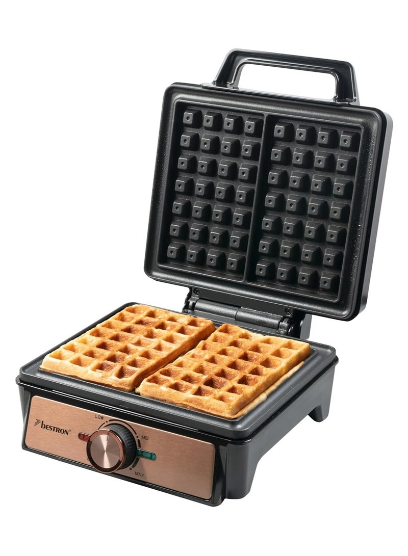 Copper Collection Waffle Iron for Belgian Waffles - Non-Stick Coating, 1600W