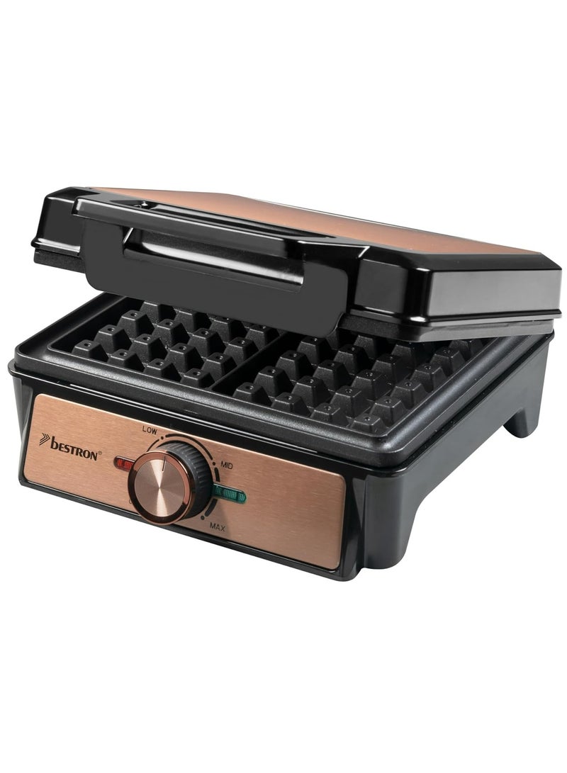 Copper Collection Waffle Iron for Belgian Waffles - Non-Stick Coating, 1600W