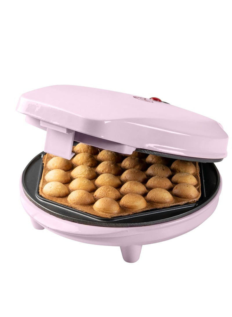 Bubble Waffle Iron, 700W, Pink - Perfect for Ice Cream and Fruits