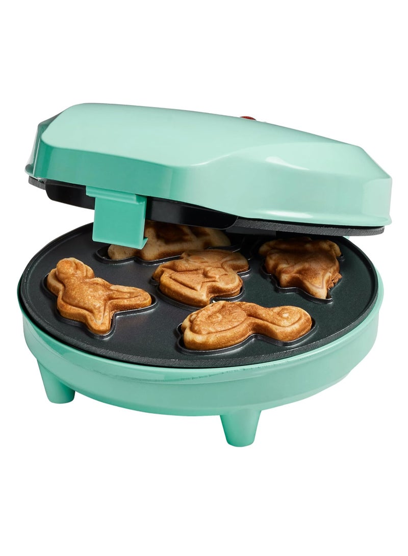 Mini Dino Cookies Waffle Iron - 700 Watt Dinosaur Cookie Maker with Non-Stick Coating