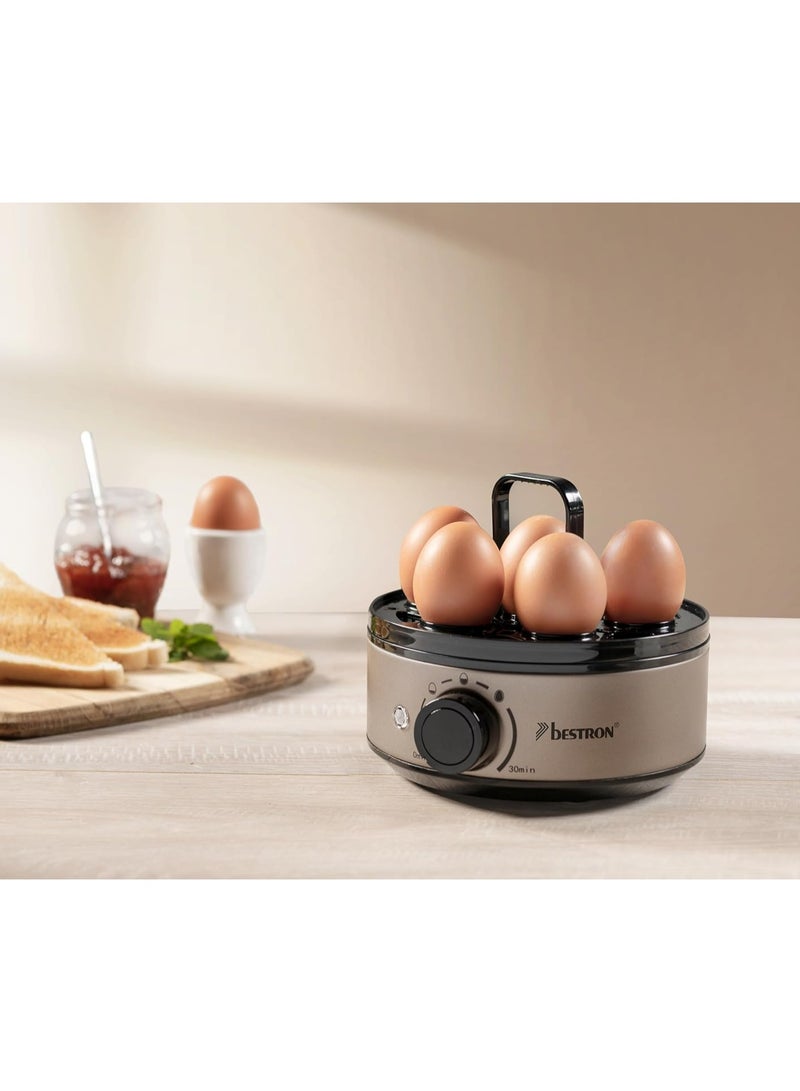 Egg Cooker for 7 Eggs with Beep, Dry Run Protection, Adjustable Hardness, Light Beige