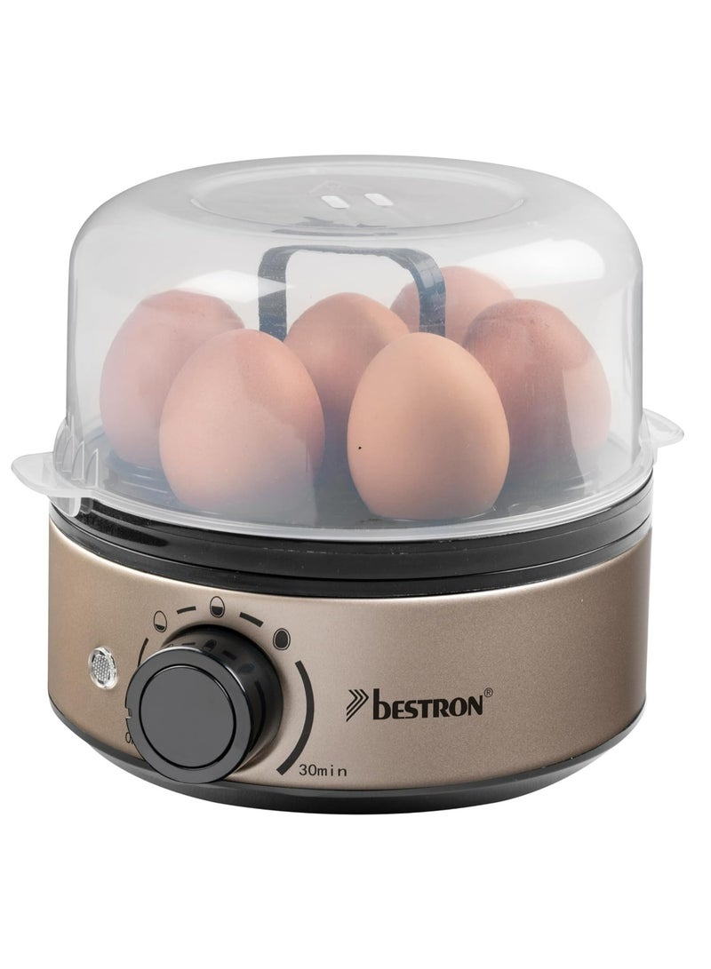 Egg Cooker for 7 Eggs with Beep, Dry Run Protection, Adjustable Hardness, Light Beige