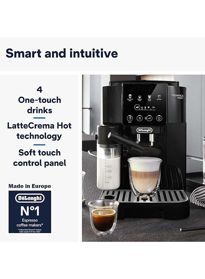 Coffee Machine MAGNIFICA START Fully Automatic Bean to Cup Coffee Machine, 6+ Functions, Ideal for Espresso, Americano, Cappuccino, Latte, Macchiato & Many More Coffee Recipes, 1.8 L 240 W ECAM22060B Black