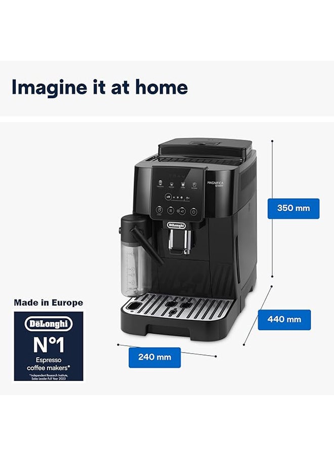 Coffee Machine MAGNIFICA START Fully Automatic Bean to Cup Coffee Machine, 6+ Functions, Ideal for Espresso, Americano, Cappuccino, Latte, Macchiato & Many More Coffee Recipes, 1.8 L 240 W ECAM22060B Black