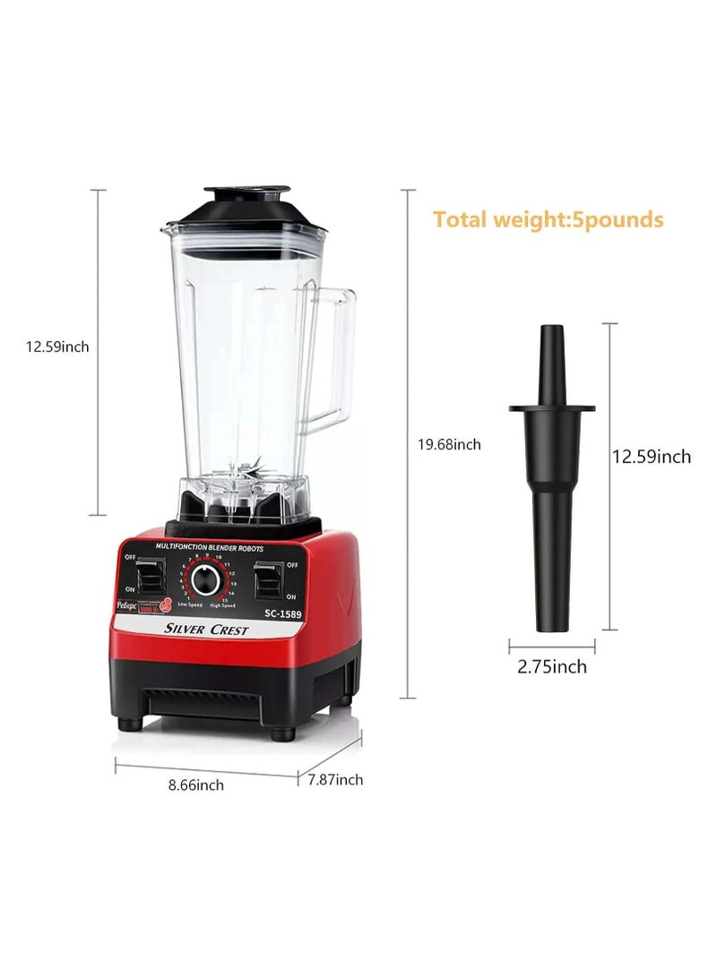 Heavy Duty 2 Cups Silver Crest Sc-1589 Blender And Grinder 4500W Multifunction Blender