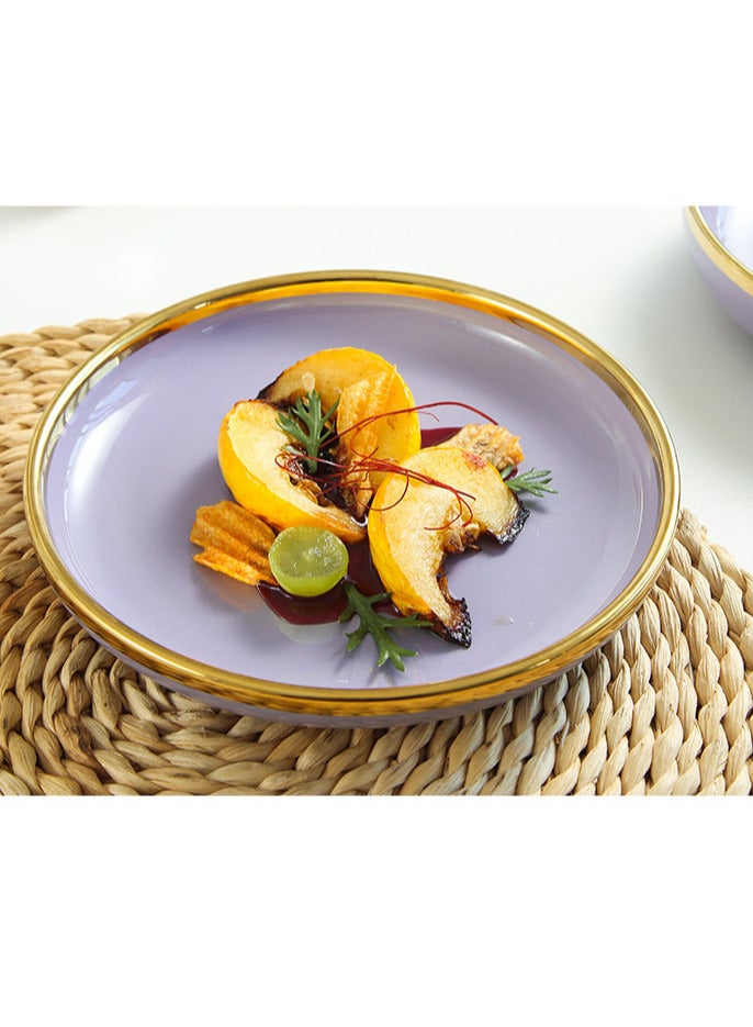 Elegant Marble Gold Rim 18-Piece Dinnerware Set for 3-4 People - Premium Porcelain Set