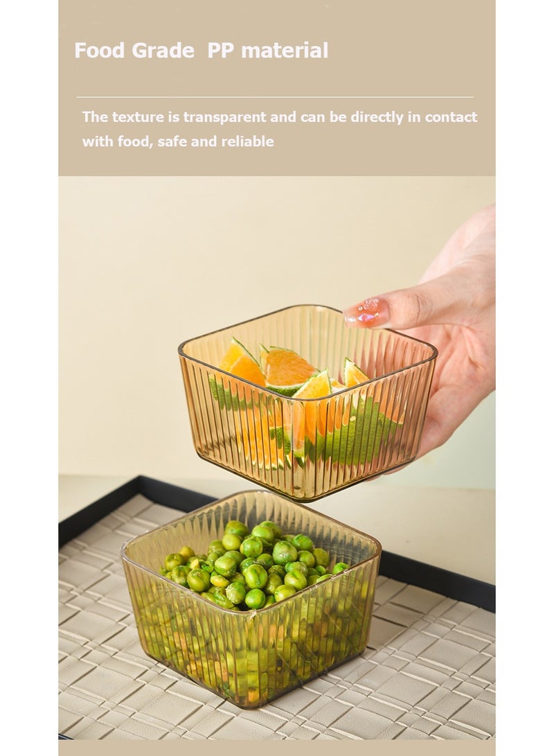 6 Pieces Snack Serving Tray with Lid,Multipurpose Light Luxury Fruits and Snack Storage Bowls,Divided Serving Dishes ,Clear Candy Nut Serving Container Set with Metal Rack Serving Bowls for Candy, Fruits, Nuts Portable Snack Platters Storage Box