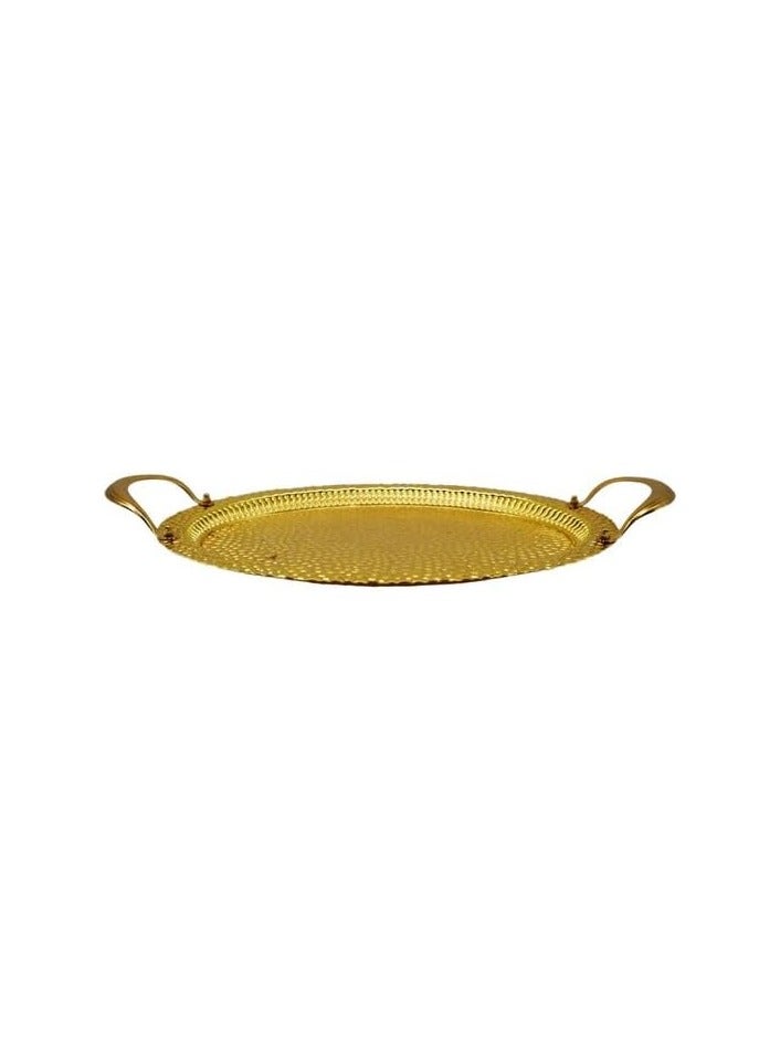 2-Piece Oval Drawed Tray Gold – Decorative Oval Trays with Gold Finish for Serving and Decor