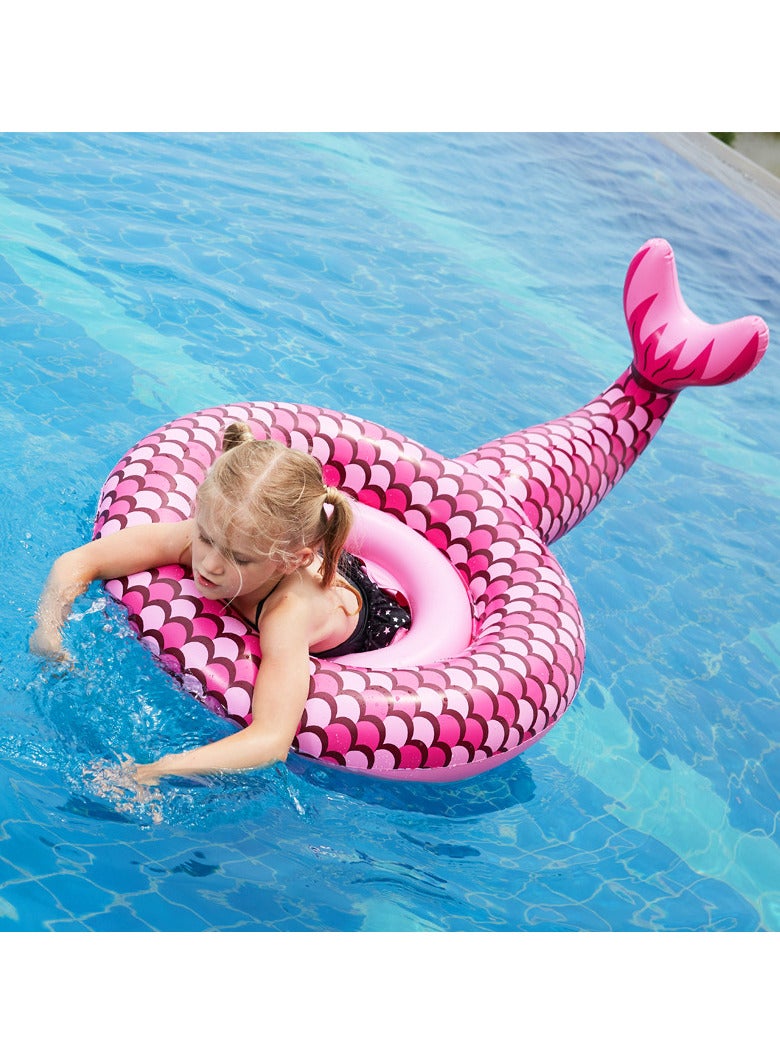 Mermaid Swimming Ring, Inflatable Pool Float,Toddler Pool Float,Swim Floaty Rafts Lake Beach Party Pool Toys,Inflatable Ride-on Pool Toys for Kids Ages 1-5