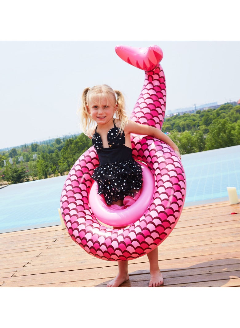 Mermaid Swimming Ring, Inflatable Pool Float,Toddler Pool Float,Swim Floaty Rafts Lake Beach Party Pool Toys,Inflatable Ride-on Pool Toys for Kids Ages 1-5