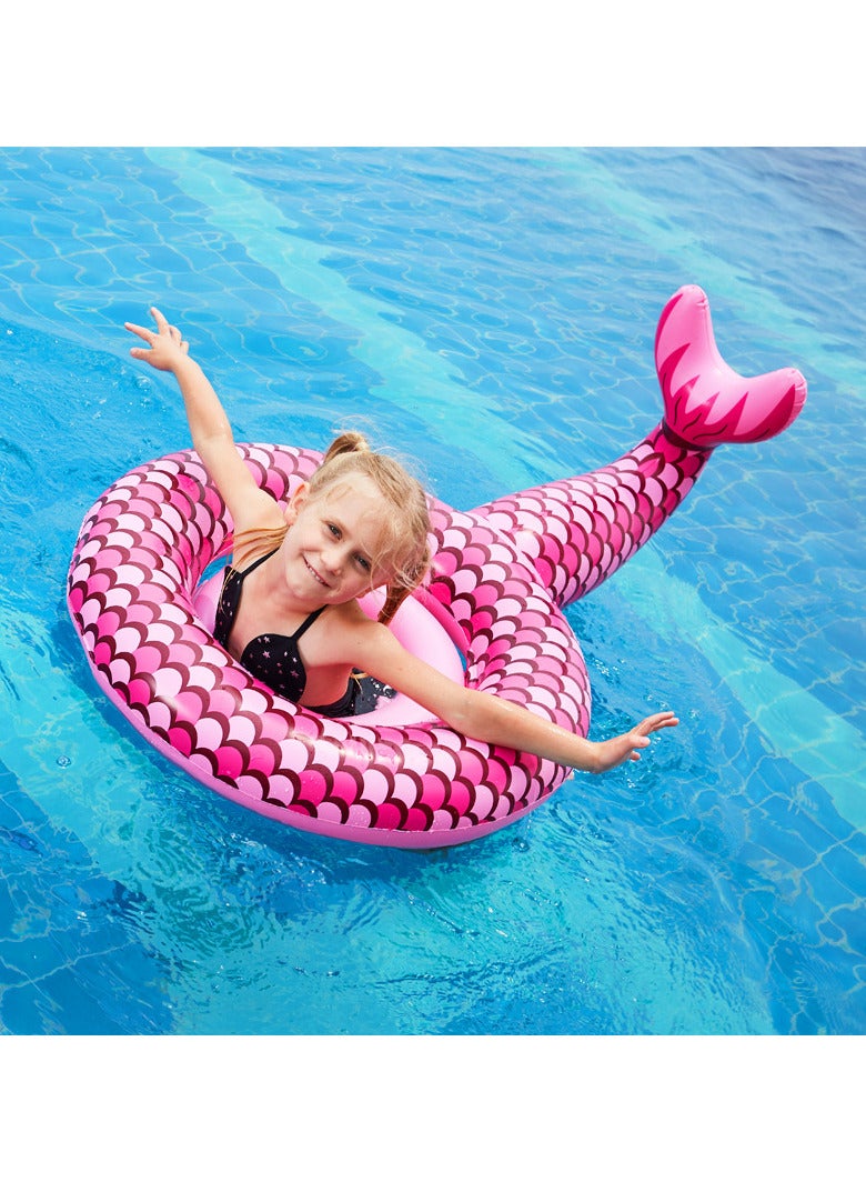 Mermaid Swimming Ring, Inflatable Pool Float,Toddler Pool Float,Swim Floaty Rafts Lake Beach Party Pool Toys,Inflatable Ride-on Pool Toys for Kids Ages 1-5