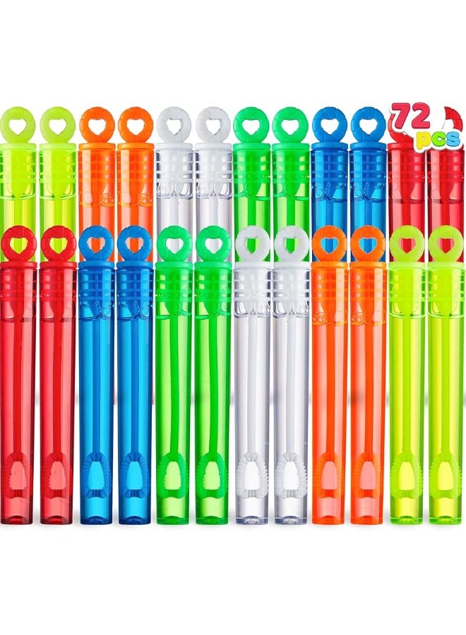 JOYIN 72 Pcs 6 Colors Mini Bubble Wands Bulk Party Favors Assortment Toys for Kids, Carnival Prizes, Wedding, Outdoor Gifts for Girls & Boys, Easter Basket Stuffers Goodie Gift Bag Stuffer Fillers