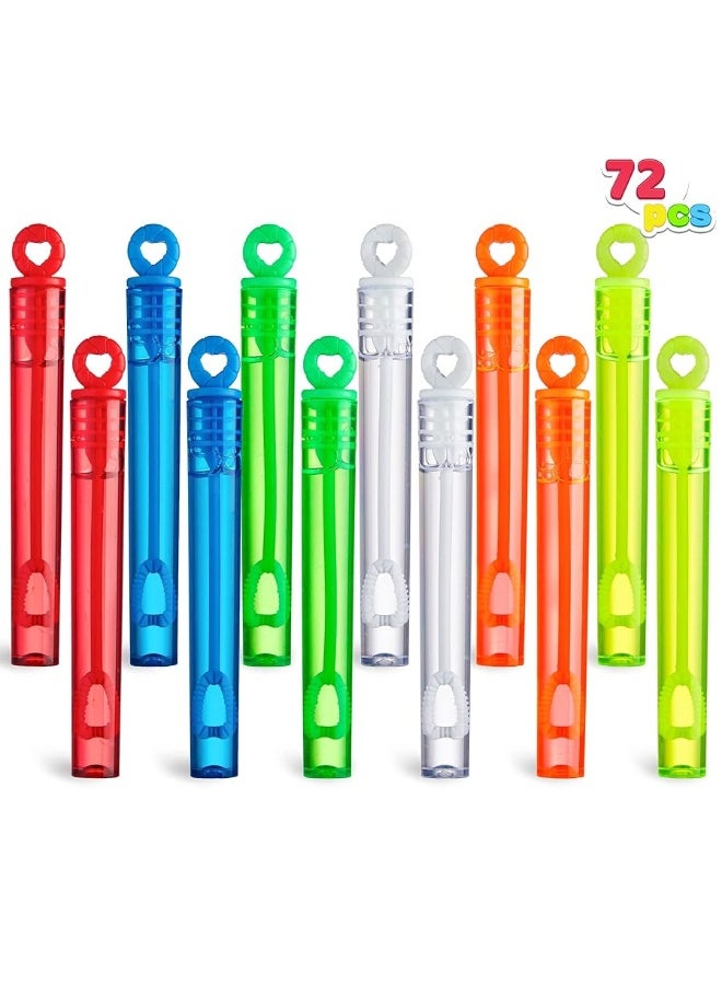 JOYIN 72 Pcs 6 Colors Mini Bubble Wands Bulk Party Favors Assortment Toys for Kids, Carnival Prizes, Wedding, Outdoor Gifts for Girls & Boys, Easter Basket Stuffers Goodie Gift Bag Stuffer Fillers