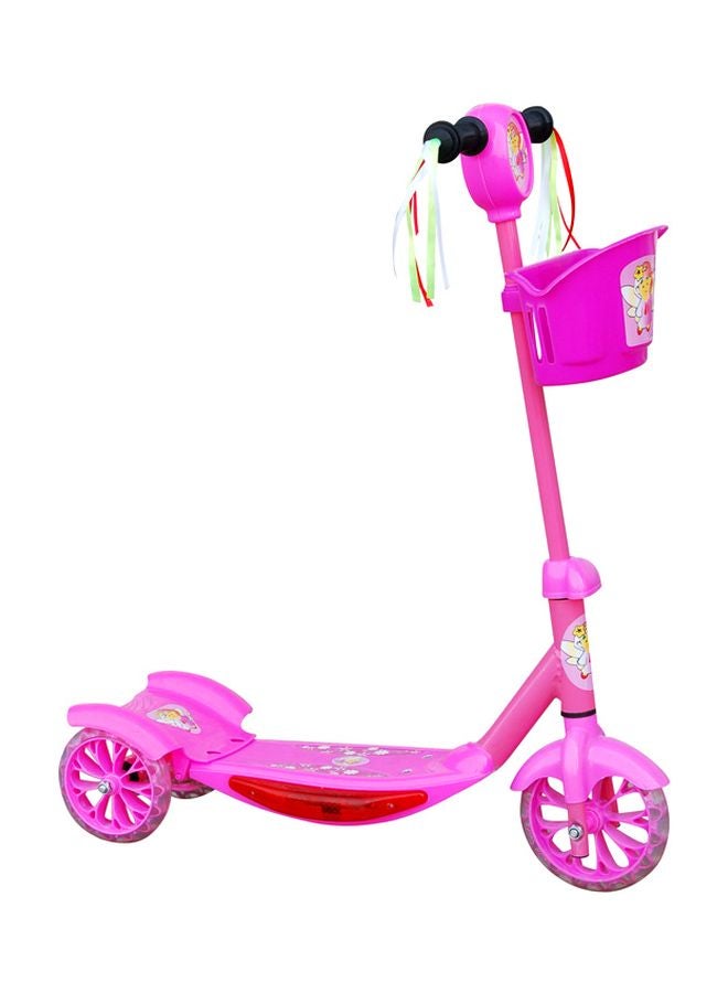 3-Wheel Kick Scooter With Storage Basket In Front And Tight Grip Handle 60x17x68cm