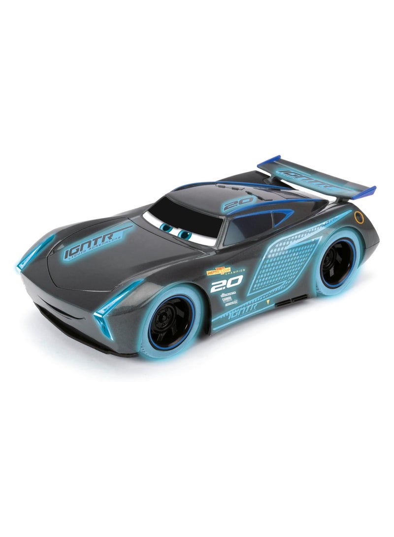 Lightning McQueen and Storm Jackson RC racers with glow effect