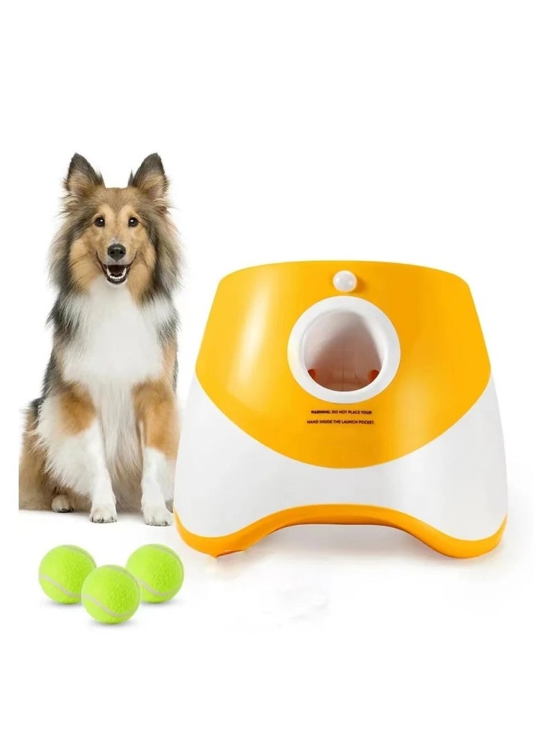 Dog Tennis Launcher Automatic Pet Toy Mini Tennis Throwing Pinball Machine Interactive Rechargeable Catapult for Dogs