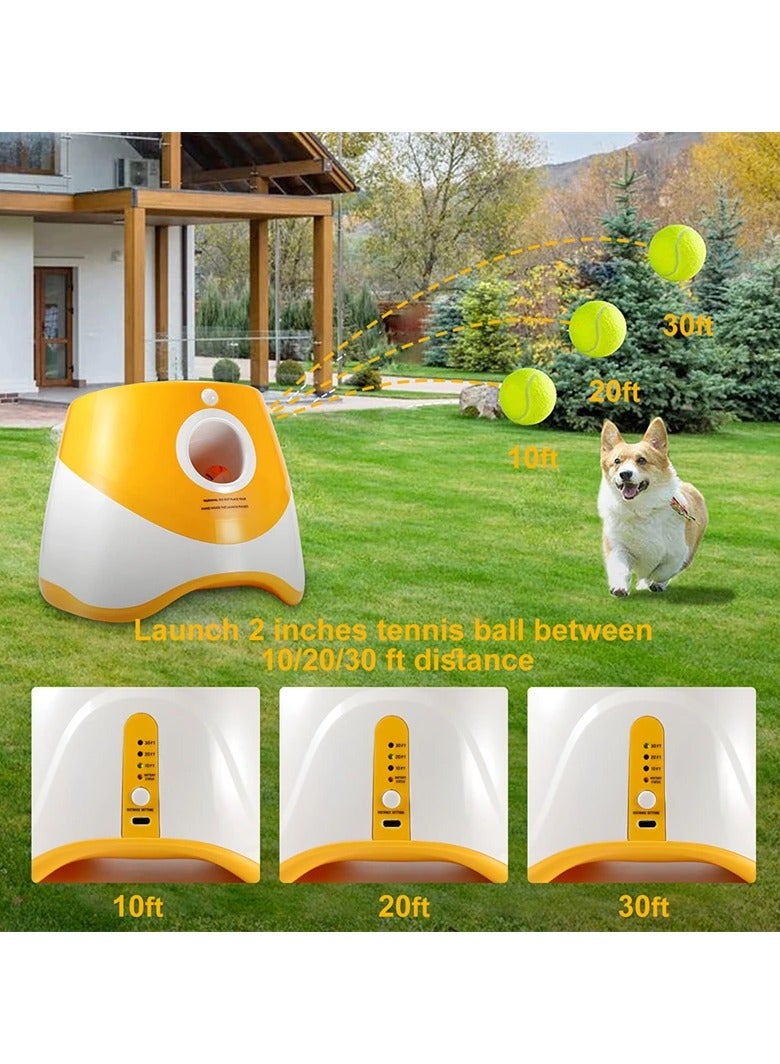 Dog Tennis Launcher Automatic Pet Toy Mini Tennis Throwing Pinball Machine Interactive Rechargeable Catapult for Dogs