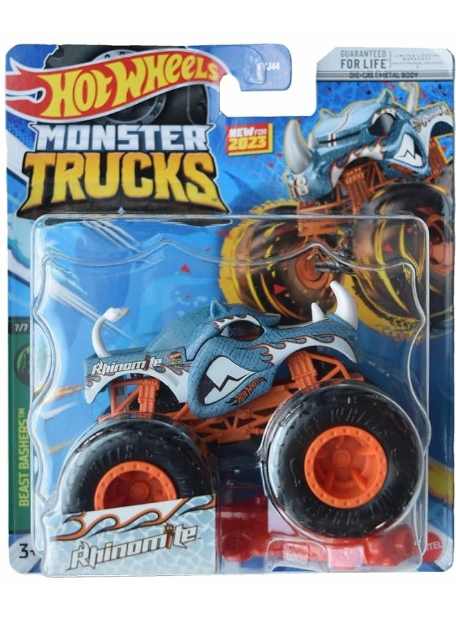 Hot Wheels Monster Trucks Rhinomite, Beast Bashers 7/7 Connect and Crash Car